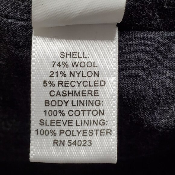 Banana Republic Mens Sz L Coat Wool Cashmere Blend Double Pocket Military Black - Picture 7 of 10